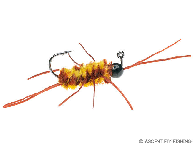 Tungsten Jig Pat's Rubber Leg - Gold / Brown