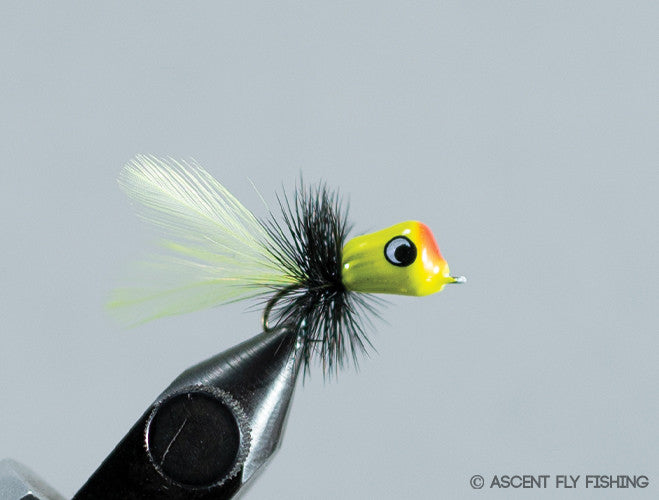 Walt's Panfish Popper - Chartreuse / Black