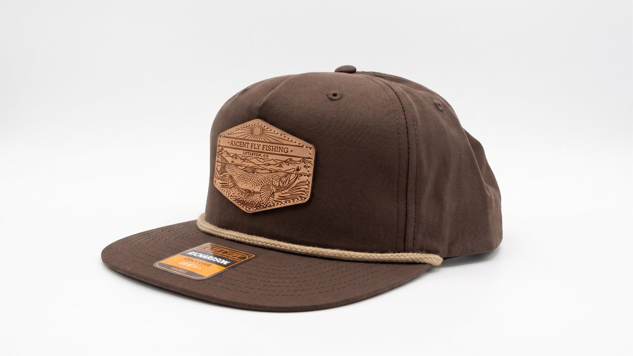 Ascent Fly Fishing Brown Canvas Rope Hat – Embossed Leather Patch