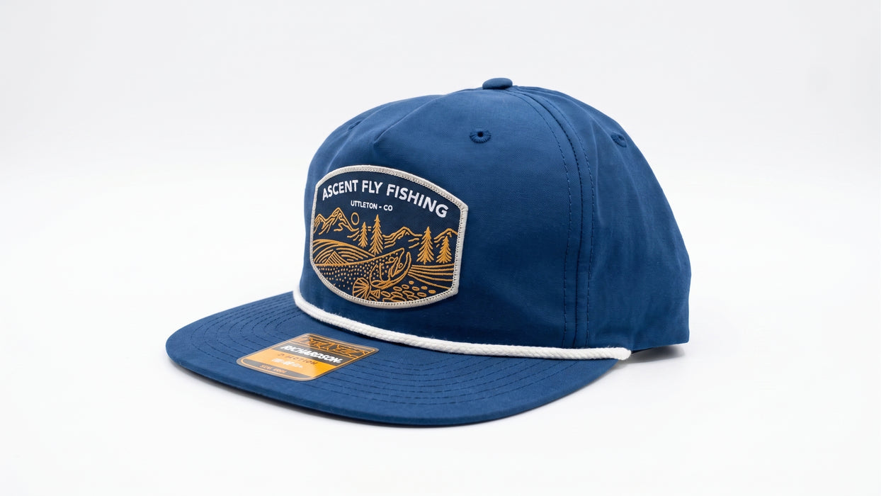 Ascent Fly Fishing Royal Blue "Mountain & Stream" Rope Hat