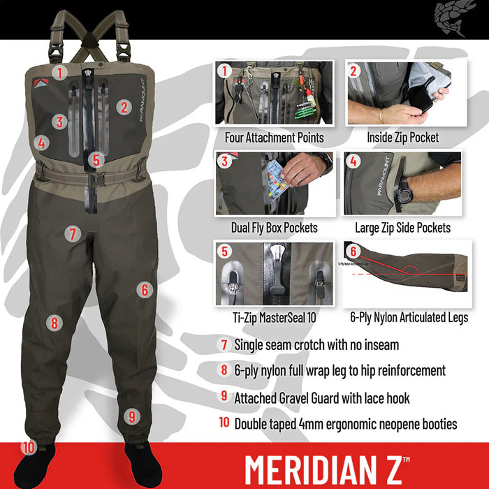 Paramount Outdoors Meridian Z Zippered Chest Wader