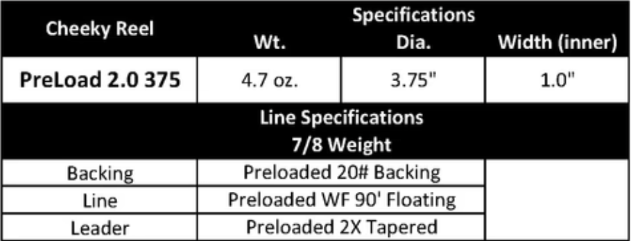 Cheeky Preload 2.0 Fly Reel - 375