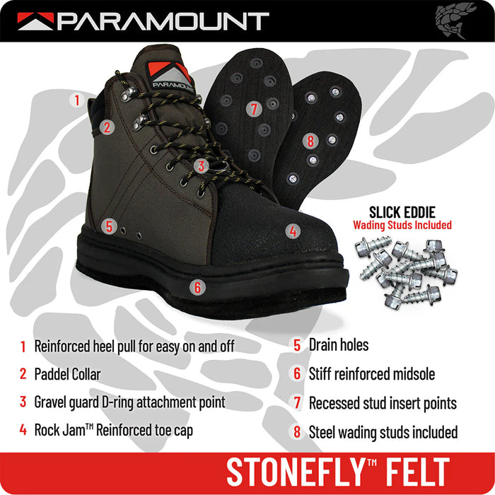 Women's/Youth Stonefly Felt Wading Boots with Studs
