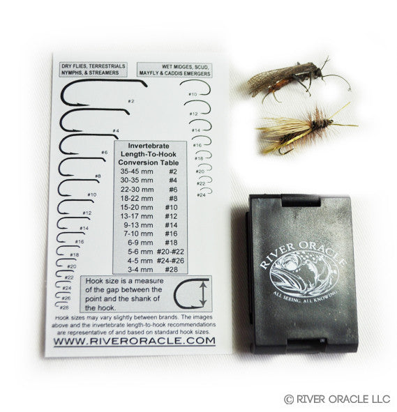 Fly Fishing Magnifier and Hook Size Chart