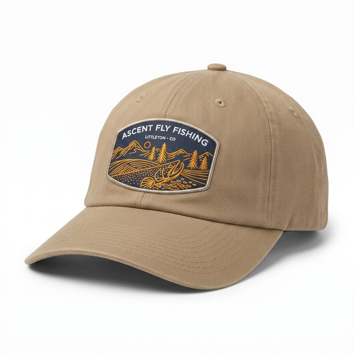 Ascent Fly Fishing "Mountain & Stream" Tan Dad Hat