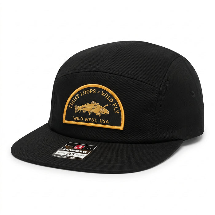 Tight Loops x Wild Fly "Wild West" Black 5-Panel Camp Hat