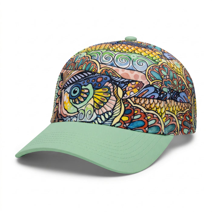 Fishe Wear Colorful Abstract Fish Print Unstructured Cap