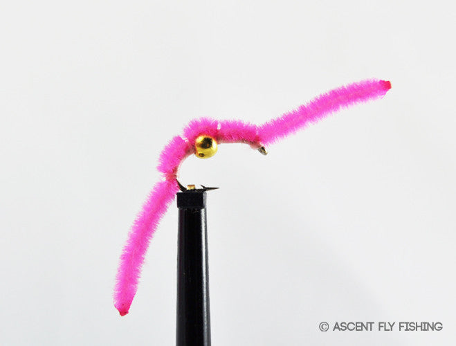 Pink Beadhead San Juan Worm