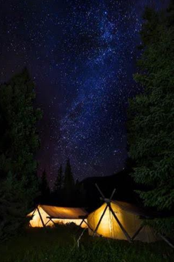 Camping on a starry night