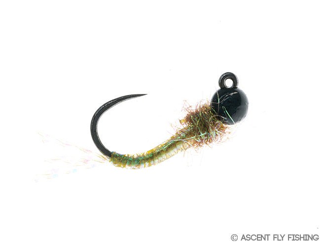 Tungsten Jig Caddis Larva - Yellow